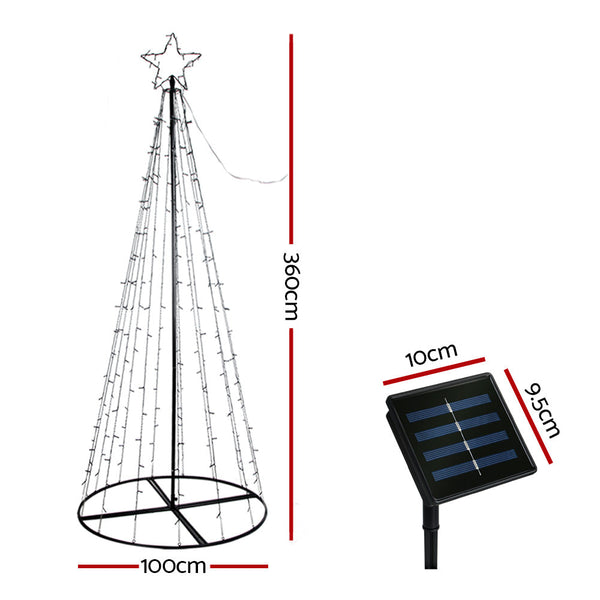 3.6M Christmas Tree 400 Led Solar Jingle Jollys Seasonal Decorations