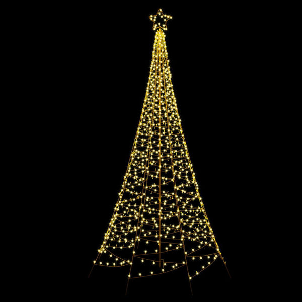 3.6M Christmas Tree 800 Led Solar Net Lights Jingle Jollys Seasonal Decorations