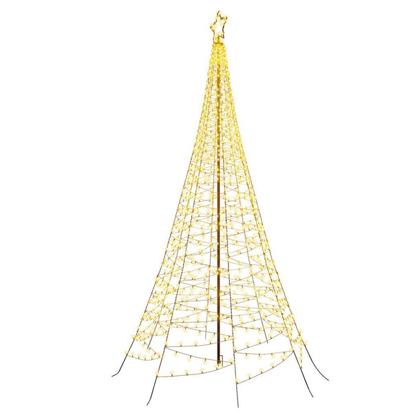 3.6M Christmas Tree 800 Led Solar Net Lights Jingle Jollys Seasonal Decorations