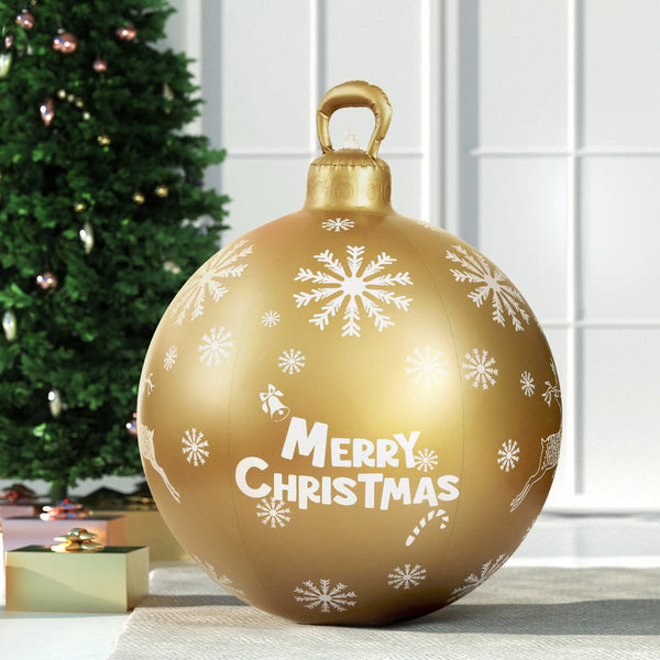 Jingle Jollys Christmas Inflatable Ball Bauble 60Cm Outdoor Decoration Gold Seasonal Decorations