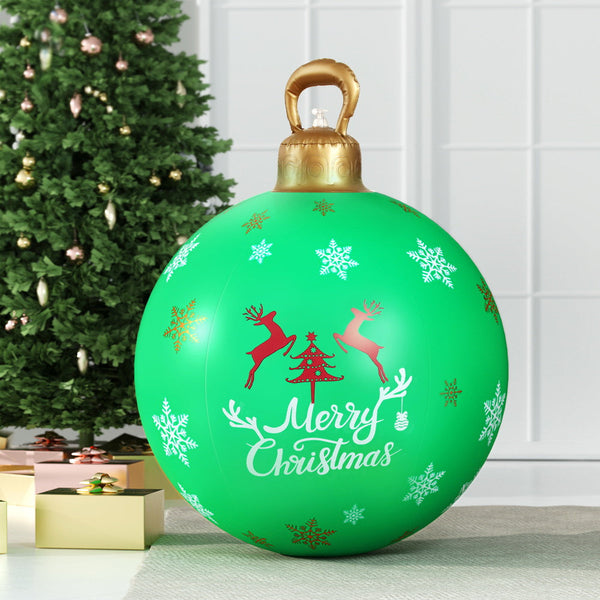 Jingle Jollys Christmas Inflatable Ball Bauble 60Cm Outdoor Decoration Green Seasonal Decorations
