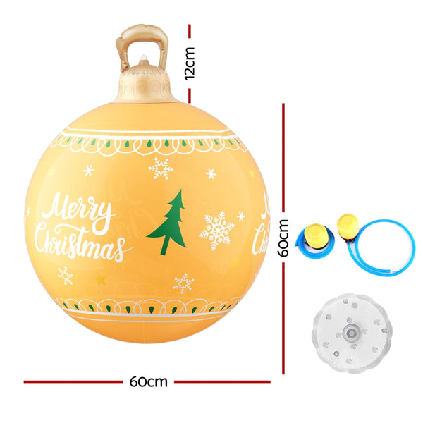 Jingle Jollys Christmas Inflatable Ball 60Cm Led Illuminated Xmas Decoration Seasonal Decorations
