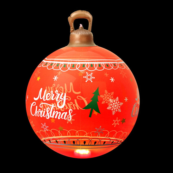 Jingle Jollys Christmas Inflatable Ball 60Cm Led Illuminated Xmas Decoration Red Seasonal Decorations