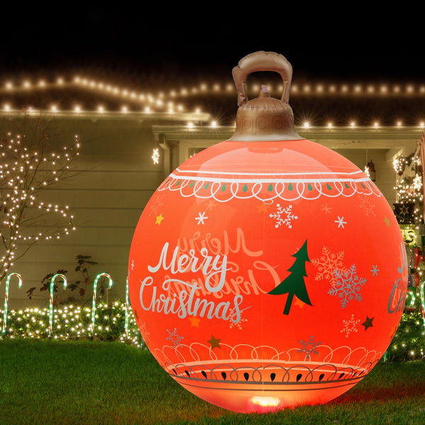 Jingle Jollys Christmas Inflatable Ball 60Cm Led Illuminated Xmas Decoration Red Seasonal Decorations