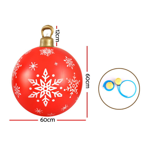 Jingle Jollys Christmas Inflatable Ball Bauble 60Cm Outdoor Decoration Red Seasonal Decorations