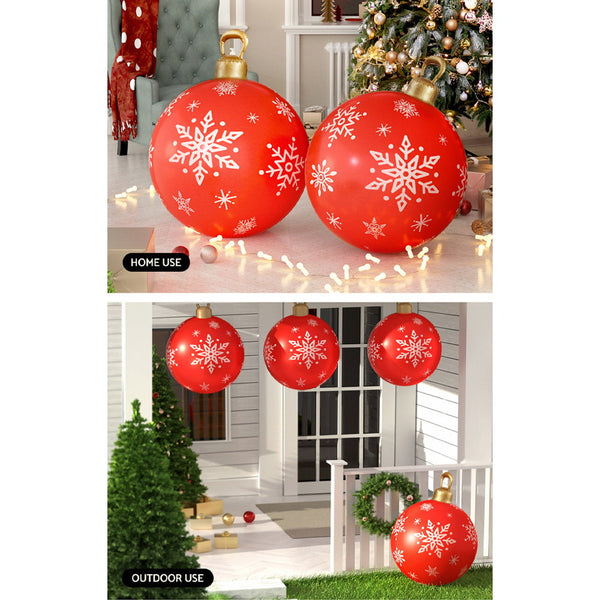 Jingle Jollys Christmas Inflatable Ball Bauble 60Cm Outdoor Decoration Red Seasonal Decorations