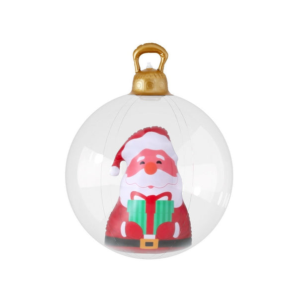 Jingle Jollys Christmas Inflatable Ball 60Cm Santa Decoration Giant Bauble Clear Seasonal Decorations