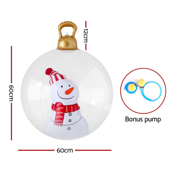 Jingle Jollys Christmas Inflatable Ball 60Cm Snowman Decoration Giant Bauble Seasonal Decorations