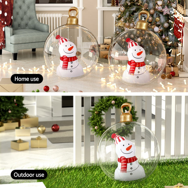 Jingle Jollys Christmas Inflatable Ball 60Cm Snowman Decoration Giant Bauble Seasonal Decorations