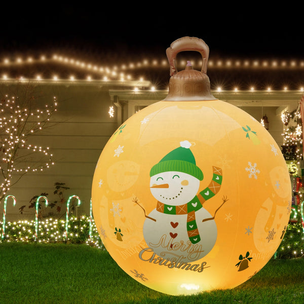 Jingle Jollys Christmas Inflatable Ball 60Cm Led Illuminated Snowman Xmas Decor Seasonal Decorations