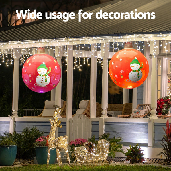 Jingle Jollys Christmas Inflatable Ball 60Cm Illuminated Led Snowman Xmas Decor Seasonal Decorations