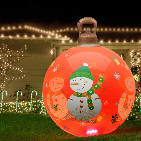 Jingle Jollys Christmas Inflatable Ball 60Cm Illuminated Led Snowman Xmas Decor Seasonal Decorations