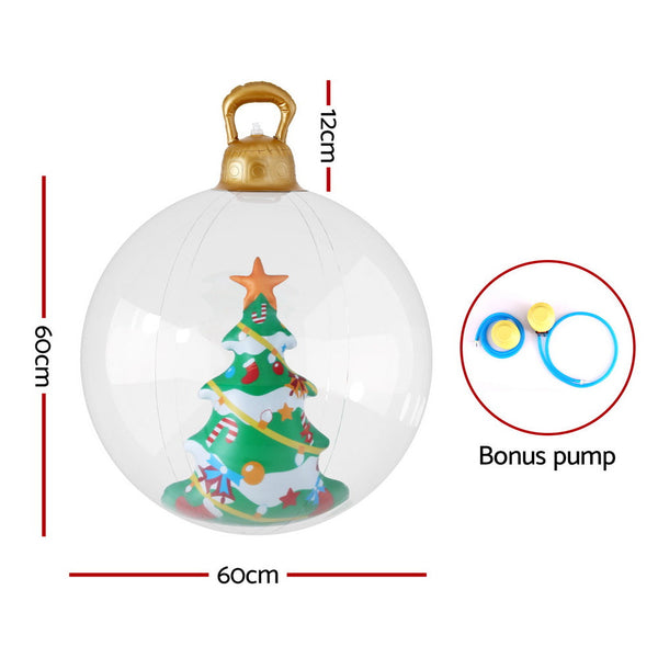 Jingle Jollys Christmas Inflatable Ball 60Cm Tree Decoration Giant Bauble Clear Seasonal Decorations