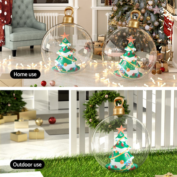 Jingle Jollys Christmas Inflatable Ball 60Cm Tree Decoration Giant Bauble Clear Seasonal Decorations