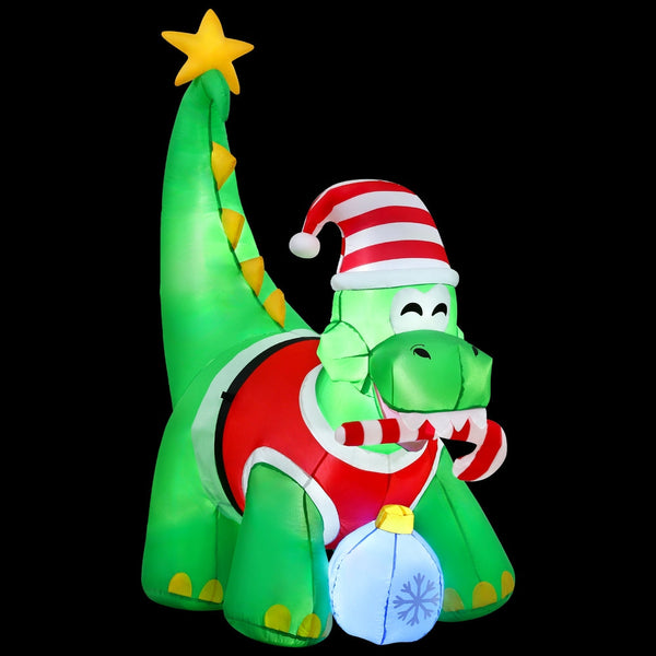 Jingle Jollys Christmas Inflatable Dinosaur 1.86M Height Led Decorations Illuminated Seasonal Decorations