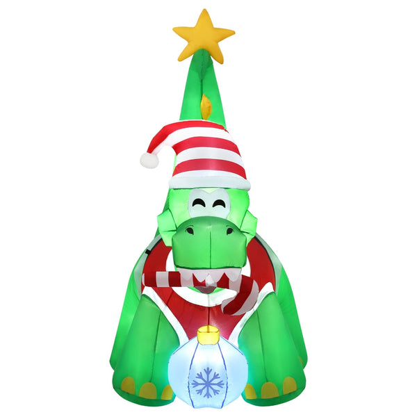 Jingle Jollys Christmas Inflatable Dinosaur 1.86M Height Led Decorations Illuminated Seasonal Decorations