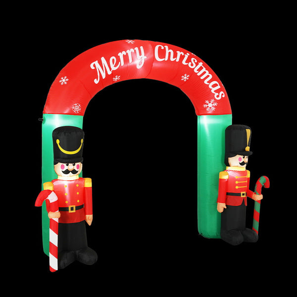Jingle Jollys Christmas Inflatable Archwary Nutcracker 3M Illuminated Decorations Seasonal Decorations
