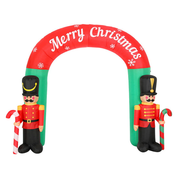 Jingle Jollys Christmas Inflatable Archwary Nutcracker 3M Illuminated Decorations Seasonal Decorations