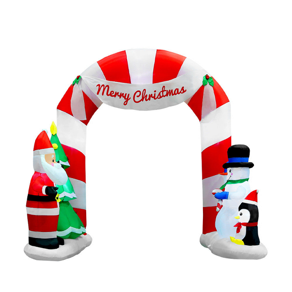 Jingle Jollys Christmas Inflatable Santa Archway 3M Outdoor Decorations Lights Seasonal Decorations