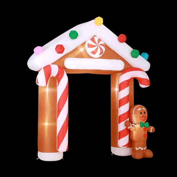 Jingle Jollys Christmas Inflatable Archwary Ginger 2.8M Illuminated Decorations Seasonal Decorations