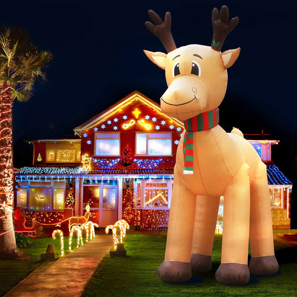 Jingle Jollys Christmas Inflatable Reindeer 5M Illuminated Decorations Seasonal Decorations