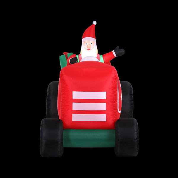 Jingle Jollys Christmas Inflatable Santa Truck 2.6M Length Led Decorations Illuminated Seasonal Decorations