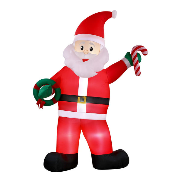 Jingle Jollys Christmas Inflatable Giant Santa 3.8M Height Led Illuminated Decorations Seasonal Decorations