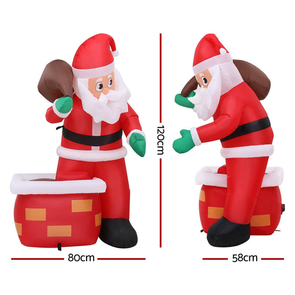 Jingle Jollys Christmas Inflatable Santa Illuminated Decorations Seasonal Decorations