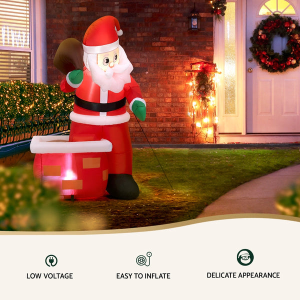 Jingle Jollys Christmas Inflatable Santa Illuminated Decorations Seasonal Decorations