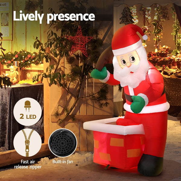 Jingle Jollys Christmas Inflatable Santa Illuminated Decorations Seasonal Decorations