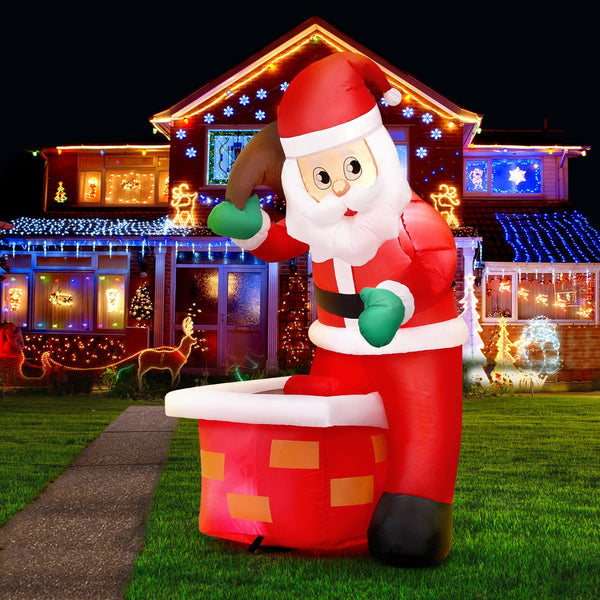 Jingle Jollys Christmas Inflatable Santa Illuminated Decorations Seasonal Decorations