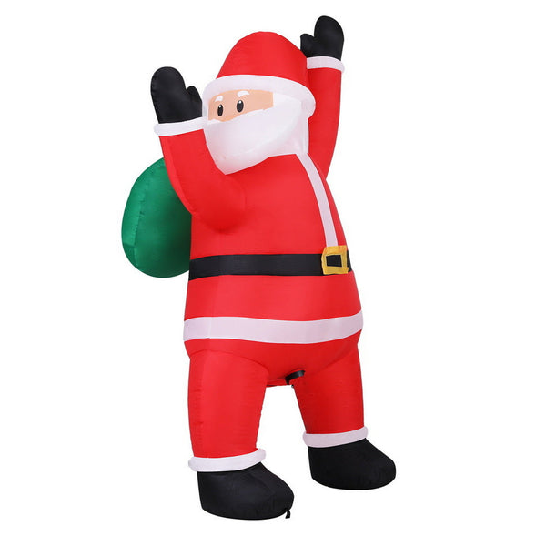 Jingle Jollys Christmas Inflatable Santa Climbing Led Illuminated Decorations 1.9M Seasonal Decorations