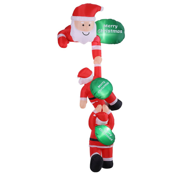 Jingle Jollys Christmas Inflatable Climbing Santa 2.5M Height Led Decorations Illuminated Seasonal Decorations