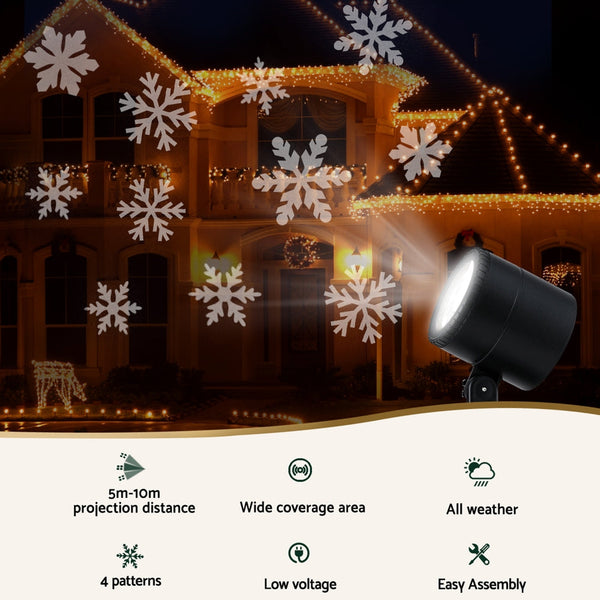 Jingle Jollys Christmas Lights Laser Snowflake Projector Indoor Outdoor Projector Mounts & Stands