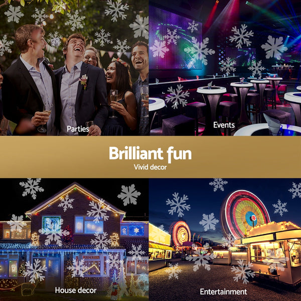 Jingle Jollys Christmas Lights Laser Snowflake Projector Indoor Outdoor Projector Mounts & Stands