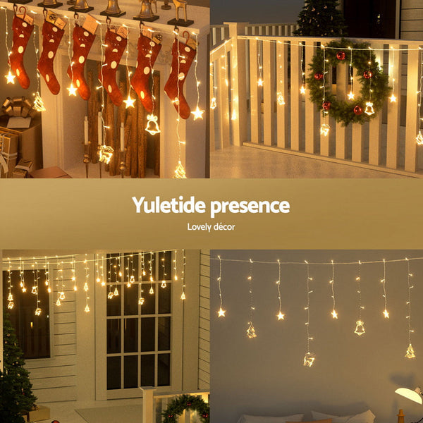 138 Led 3M Christmas Lights Icicle Warm White Jingle Jollys Seasonal Decorations