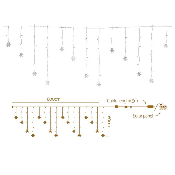 160 Led 6M Christmas Lights Icicle Solar Cold Jingle Jollys Seasonal Decorations