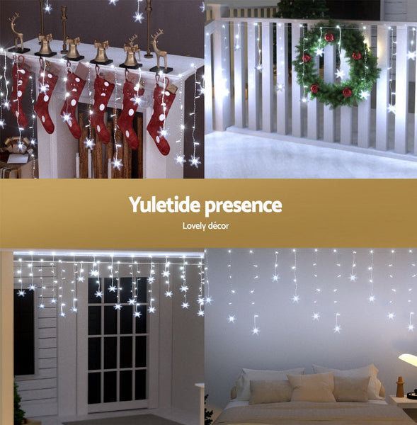 160 Led 6M Christmas Lights Icicle Solar Cold Jingle Jollys Seasonal Decorations