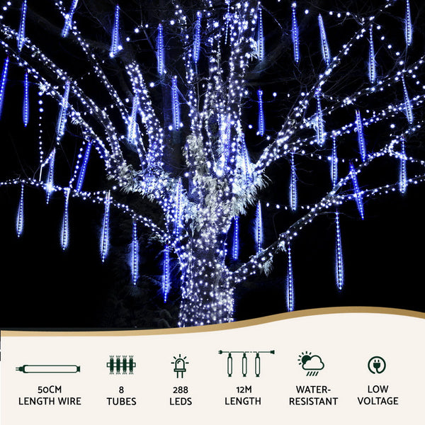 288 Led 7M Christmas Lights Icicle Falling Metor Jingle Jollys Decorative Lighting