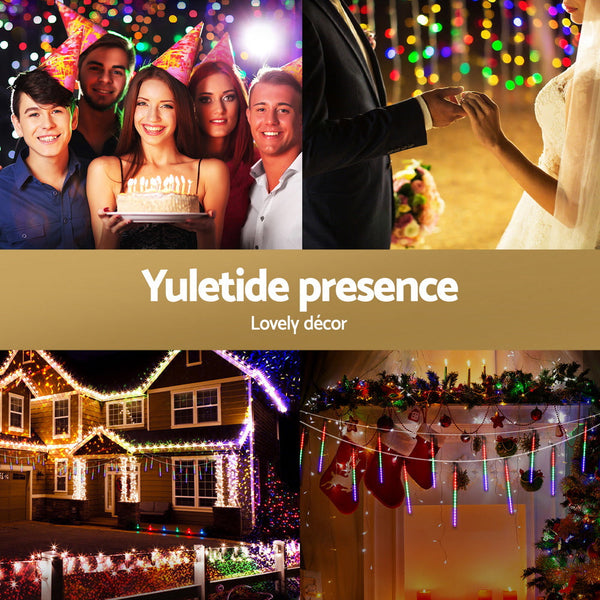 Jingle Jollys 7M Christmas Lights Shower Light 288 Led Icicle Falling Metor Decorative Lighting