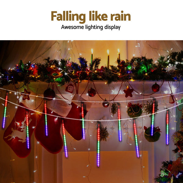 Jingle Jollys 7M Christmas Lights Shower Light 288 Led Icicle Falling Metor Decorative Lighting