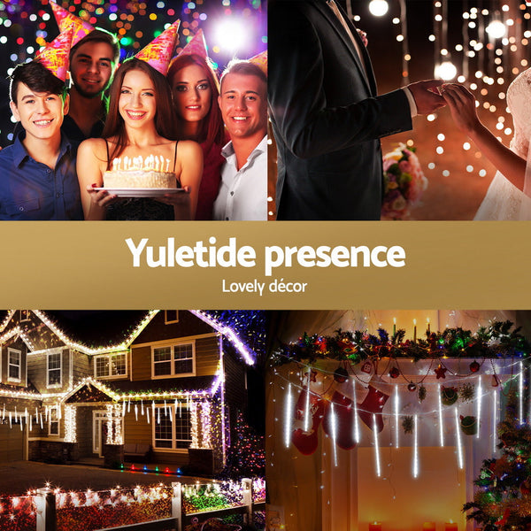 Jingle Jollys 7M Christmas Lights Shower Light 288 Led Icicle Falling Metor Decorative Lighting