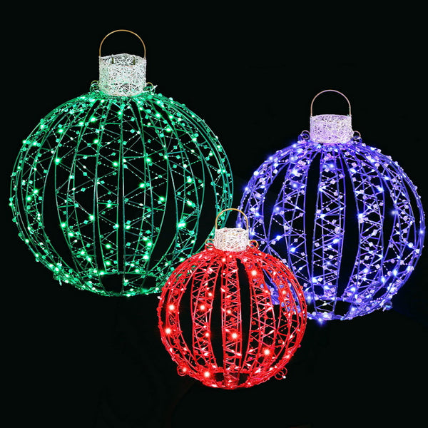 Jingle Jollys Christmas Lights 320 Led Fairy 3Pcs Ball Decorations Set Decorative Lighting