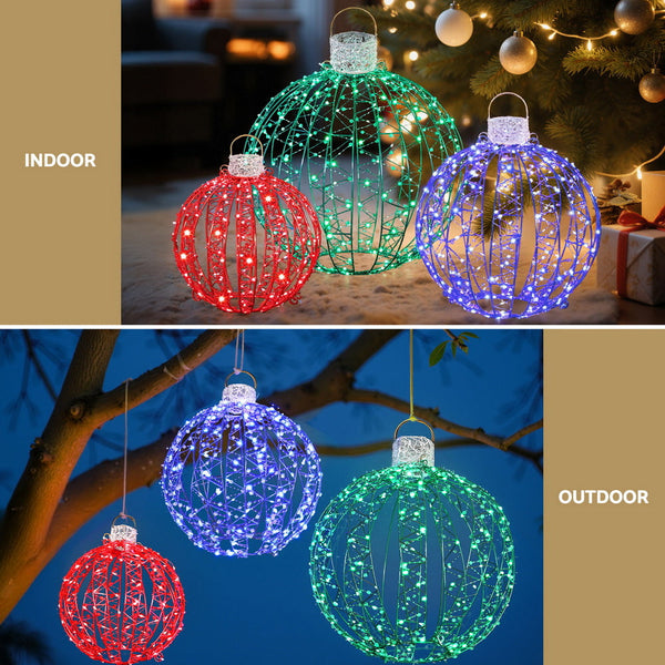 Jingle Jollys Christmas Lights 320 Led Fairy 3Pcs Ball Decorations Set Decorative Lighting