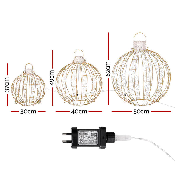 3 Pcs Christmas Lights 360 Led Fairy Ball Decorations Jingle Jollys Decorative Lighting