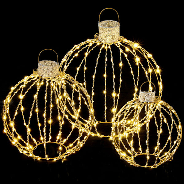 Jingle Jollys Christmas Lights 320 Led Fairy 3Pcs Ball Decorations Set Decorative Lighting