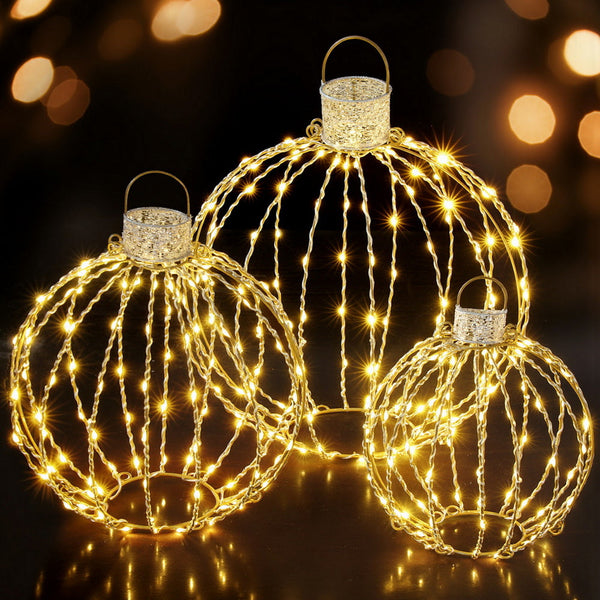 Jingle Jollys Christmas Lights 320 Led Fairy 3Pcs Ball Decorations Set Decorative Lighting