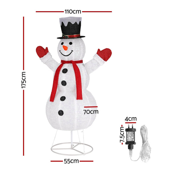 1.7M Christmas Lights 200 Led Fairy Snowman Decorations Jingle Jollys Decorative Lighting
