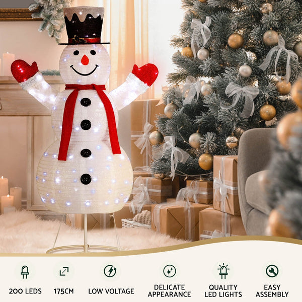 1.7M Christmas Lights 200 Led Fairy Snowman Decorations Jingle Jollys Decorative Lighting
