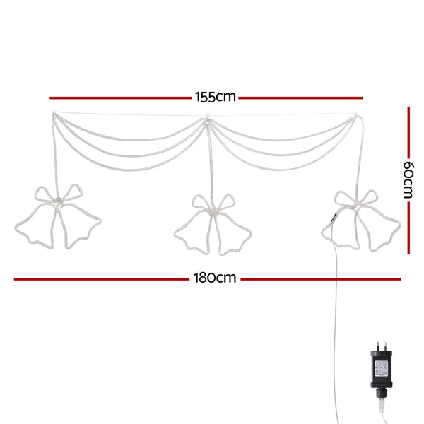 1.8M Christmas Lights 288 Led Bell Motif Decorations Jingle Jollys Decorative Lighting